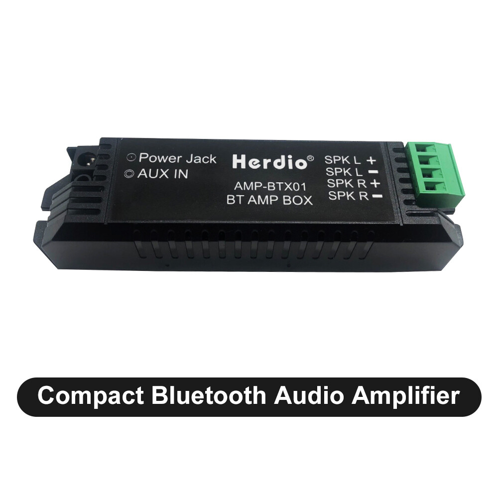12V 3A Adapter+Herdio AMP BT AMP Box Amplifier for Bluetooth Ceiling Speaker US