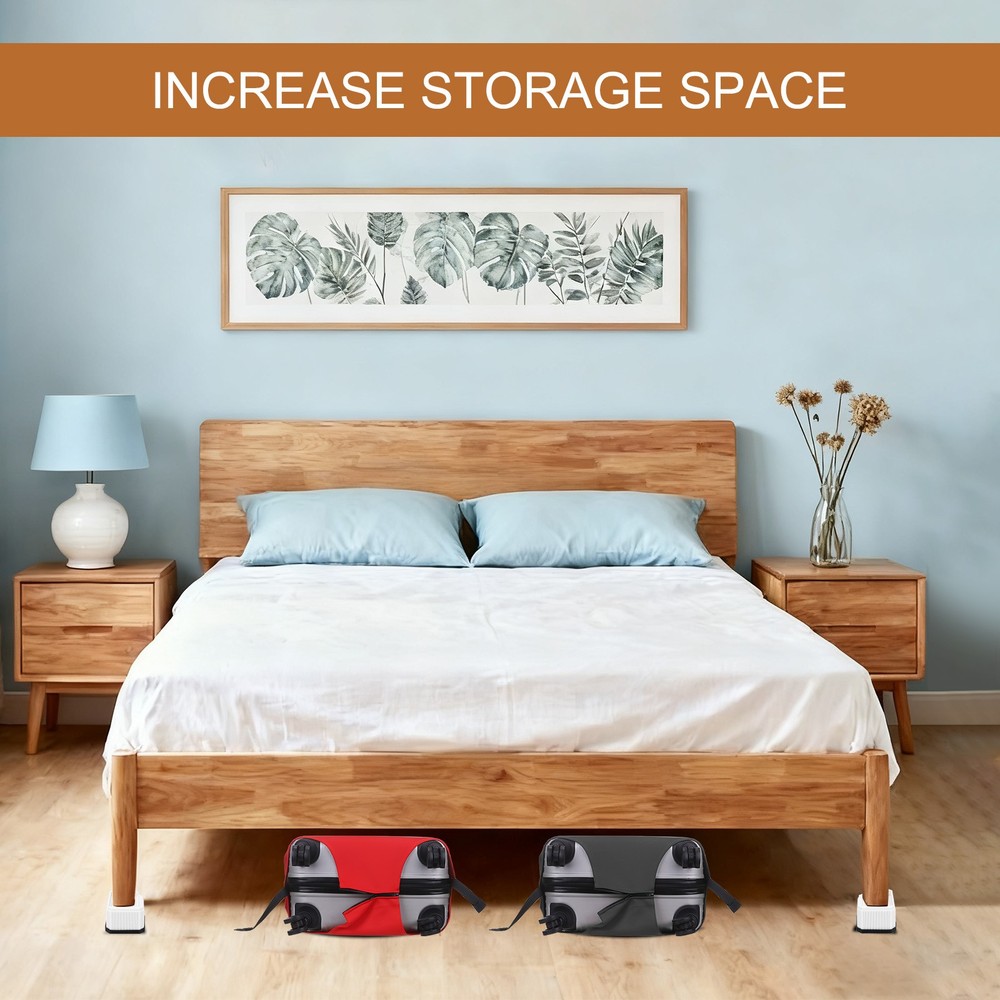 Bed Risers, Square Heavy Duty Stackable Lift Block to 2 Inch, Brown