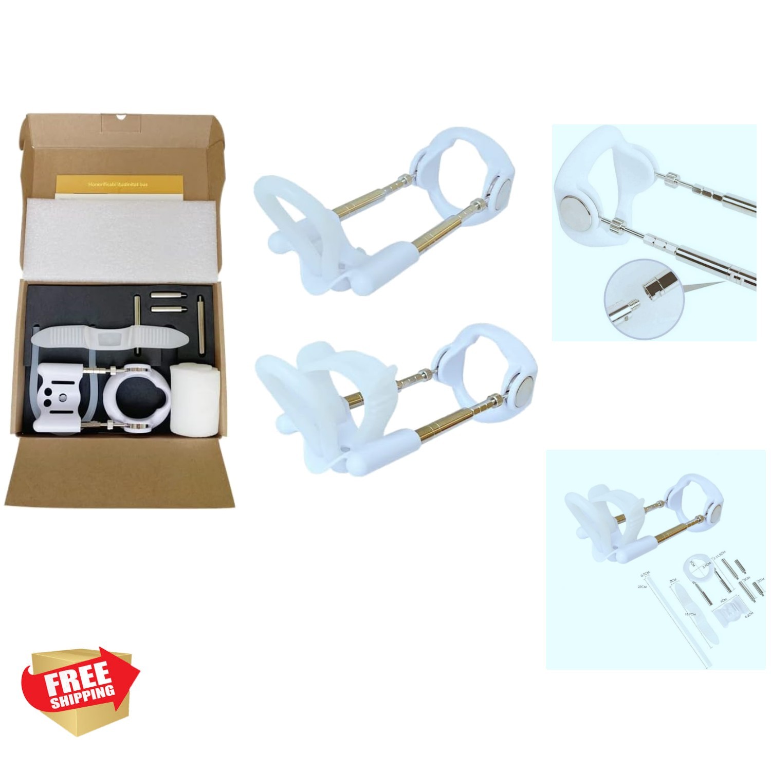 White Ergonomic Penile Traction Device - Adjustable and Portable Enhancement Kit