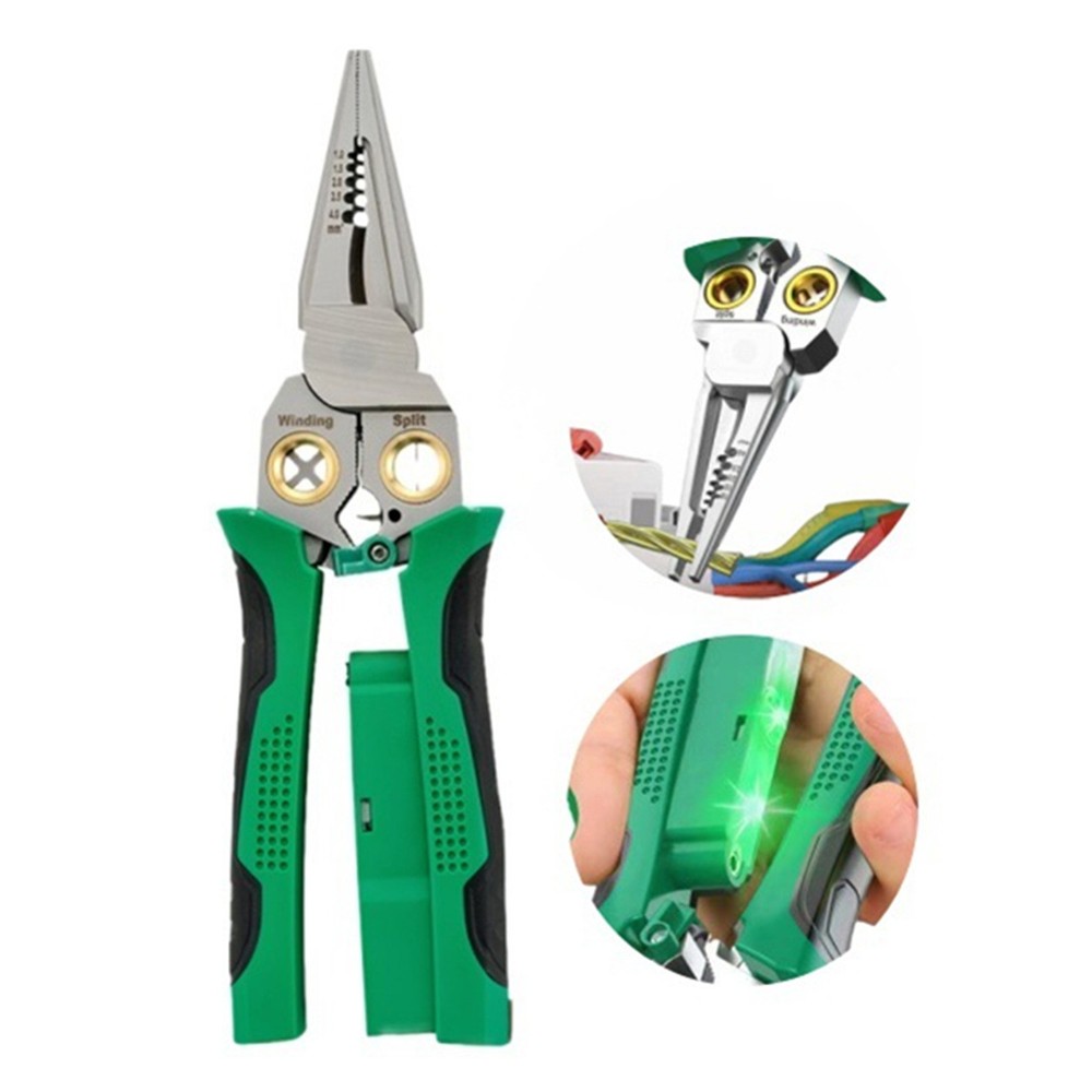 Multi-Function Wire Stripper Tool with AC/DC Voltage Tester for Professional Use