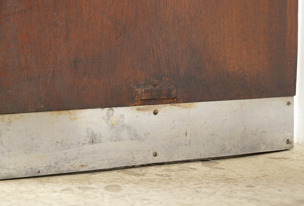 Art Deco Wood & Vinyl Console Table