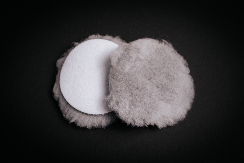 3.25" Grip Lambswool Buffing Pad, Grey - 12 pack