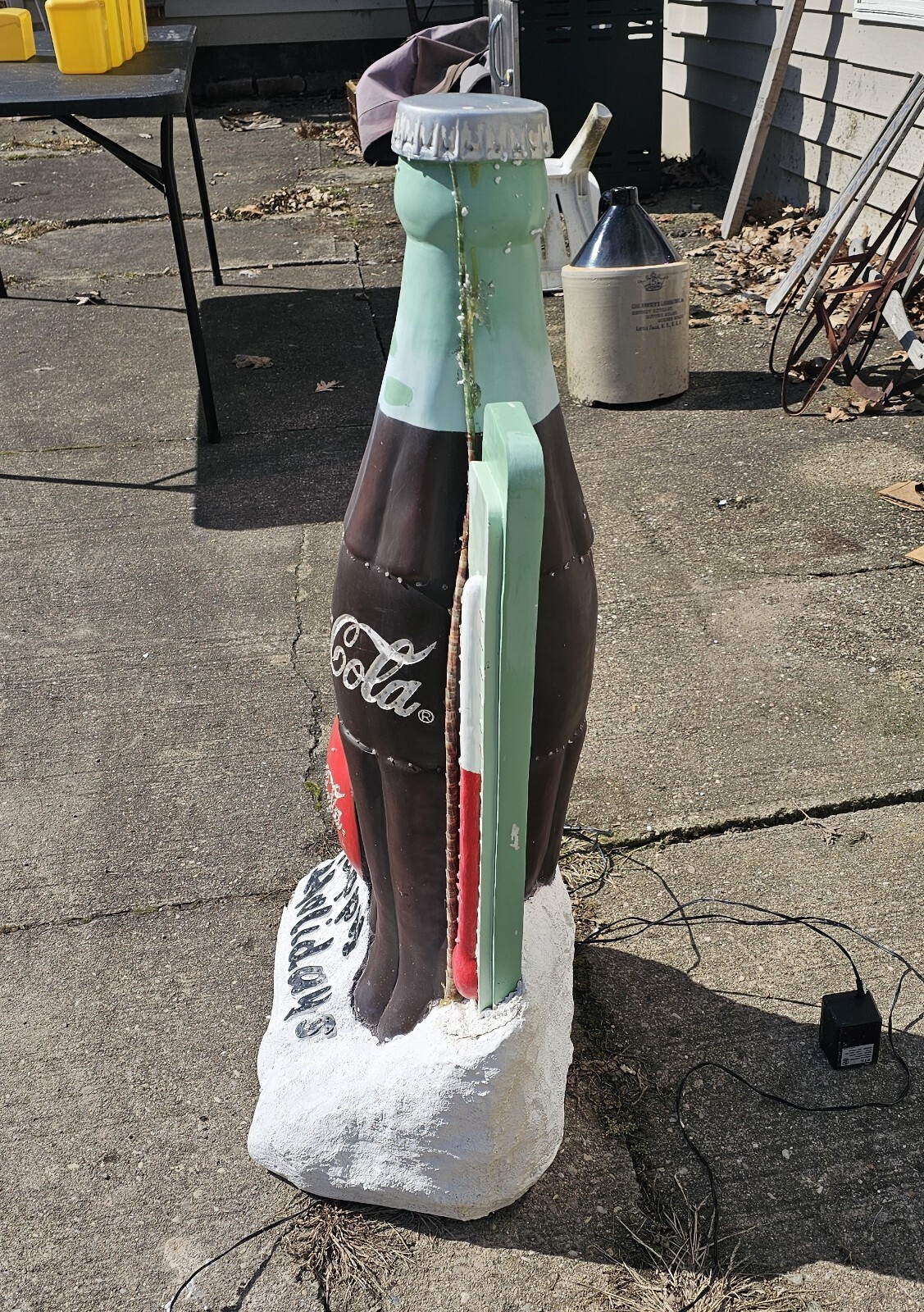 Fiber Optic Coca Cola Coke Bottle Happy Holidays Christmas Outdoor Vintage Light