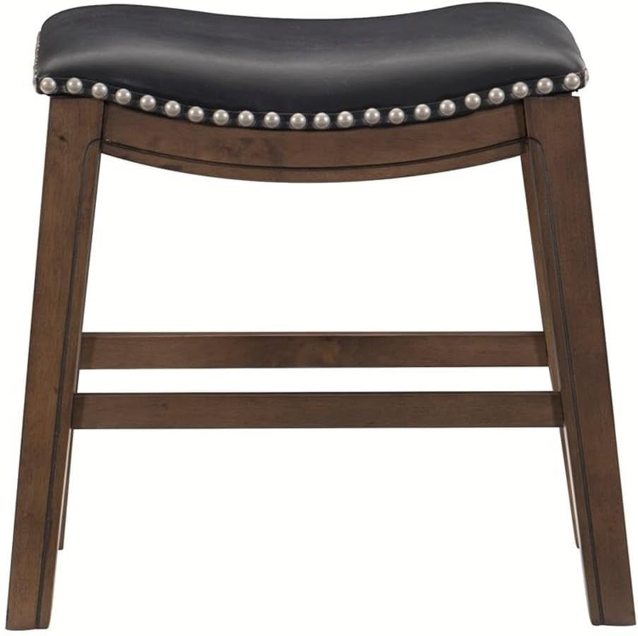 Ordway Solid Wood Saddle Height Dining Stools - Versatile Black Kitchen Seating