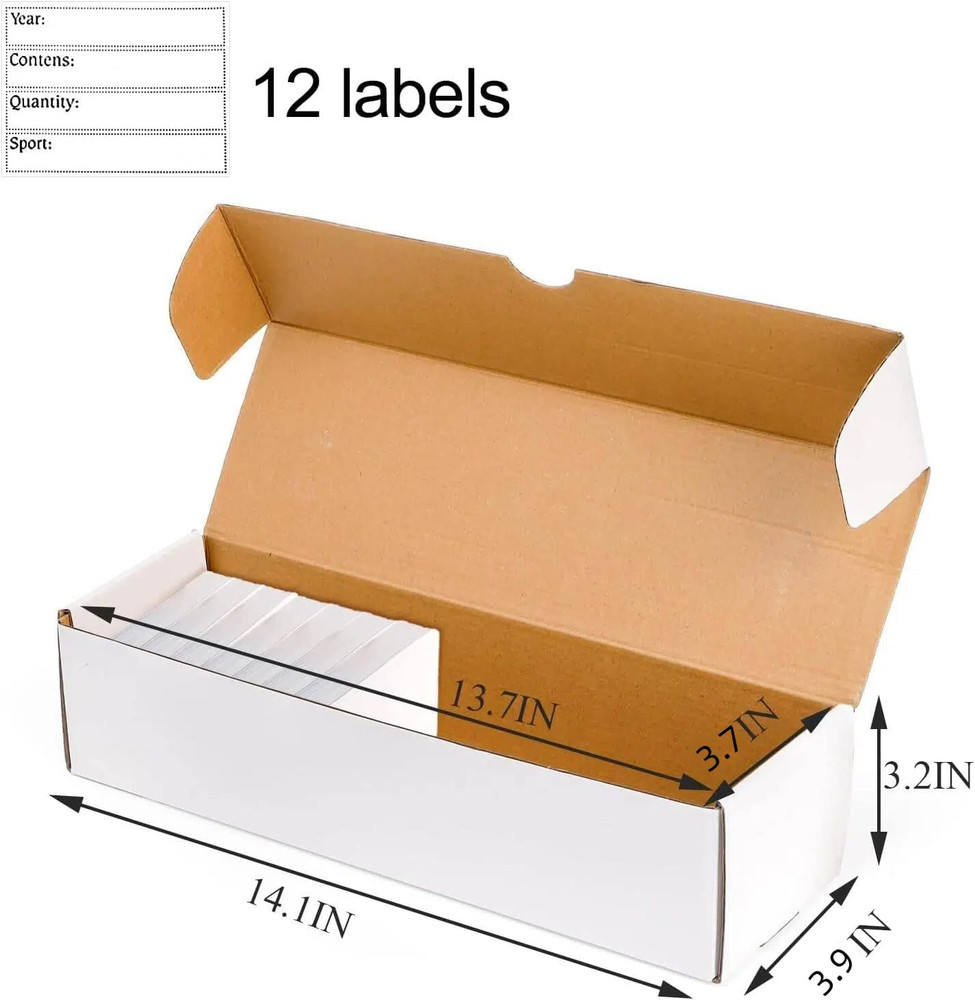 12 Pack 800-Count Trading Card Storage Box, Cardboard Storage Boxes for Baseball