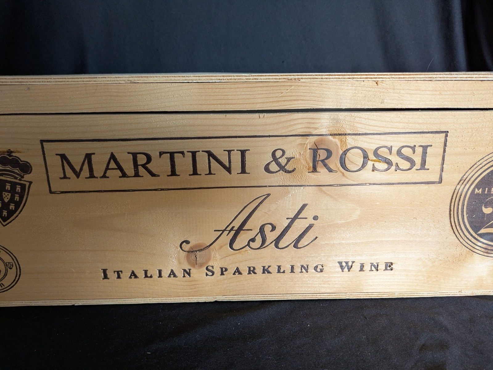Vintage Martini & Rossi Asti Italian Sparkling Wine 6 Liter Wooden Gift Box Only