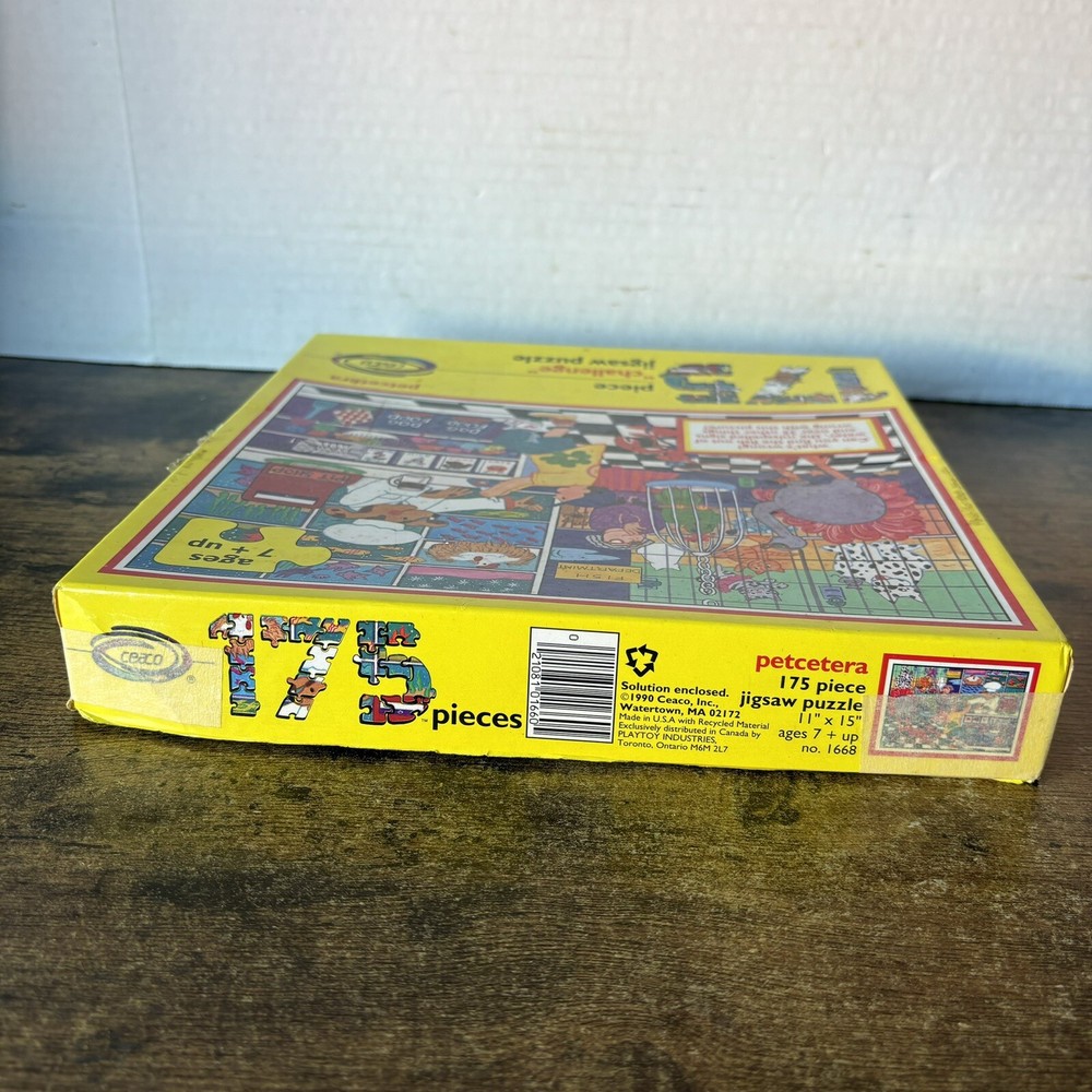 Rare 1990 Ceaco 175 Piece “Challenge” Puzzle - Petcetera - 1 Piece Missing