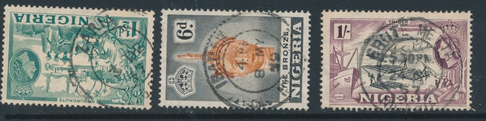 NIGERIA, Postmarks Zaria, Ibadan, Ebute Metta