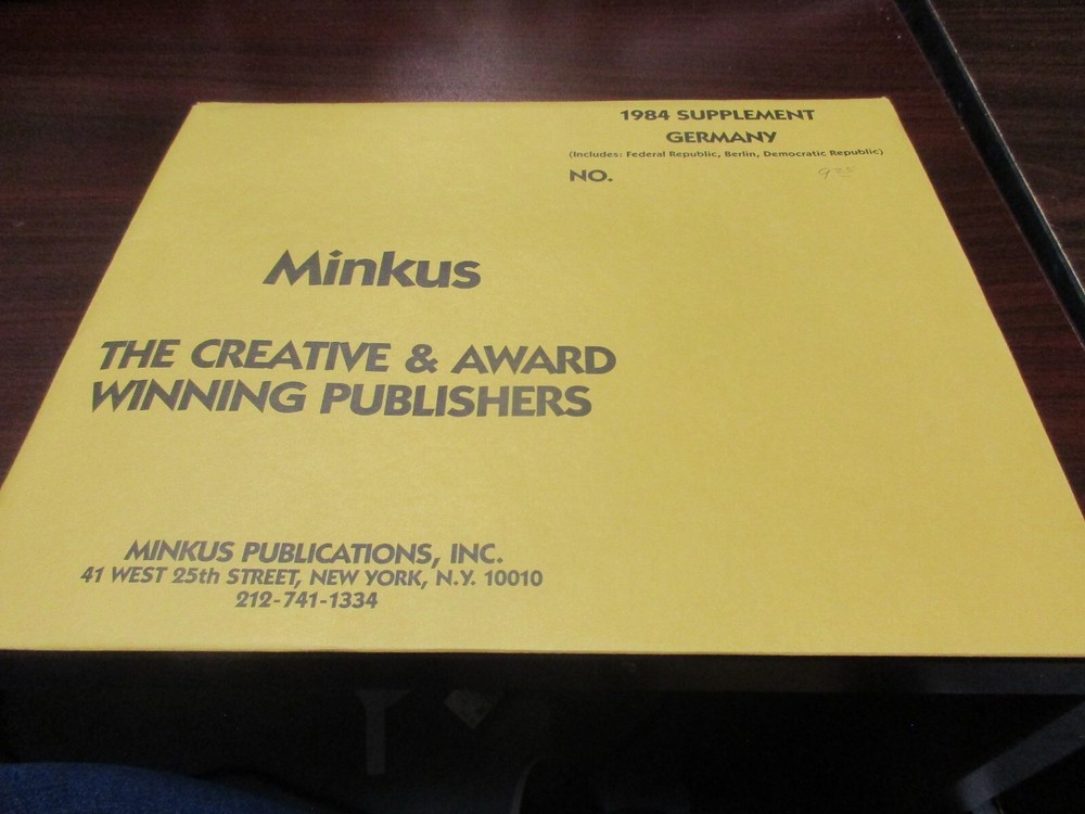 "MINKUS"  ALBUM  PAGES 1984  SUPPLEMENT GERMANY     W/FREE SHIPPING!!!