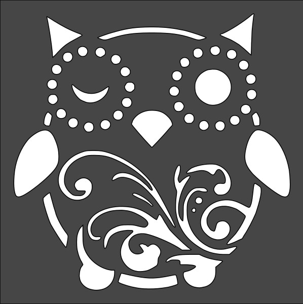 8"x8" Clear Plastic Stencil - Owl (SC153)*****