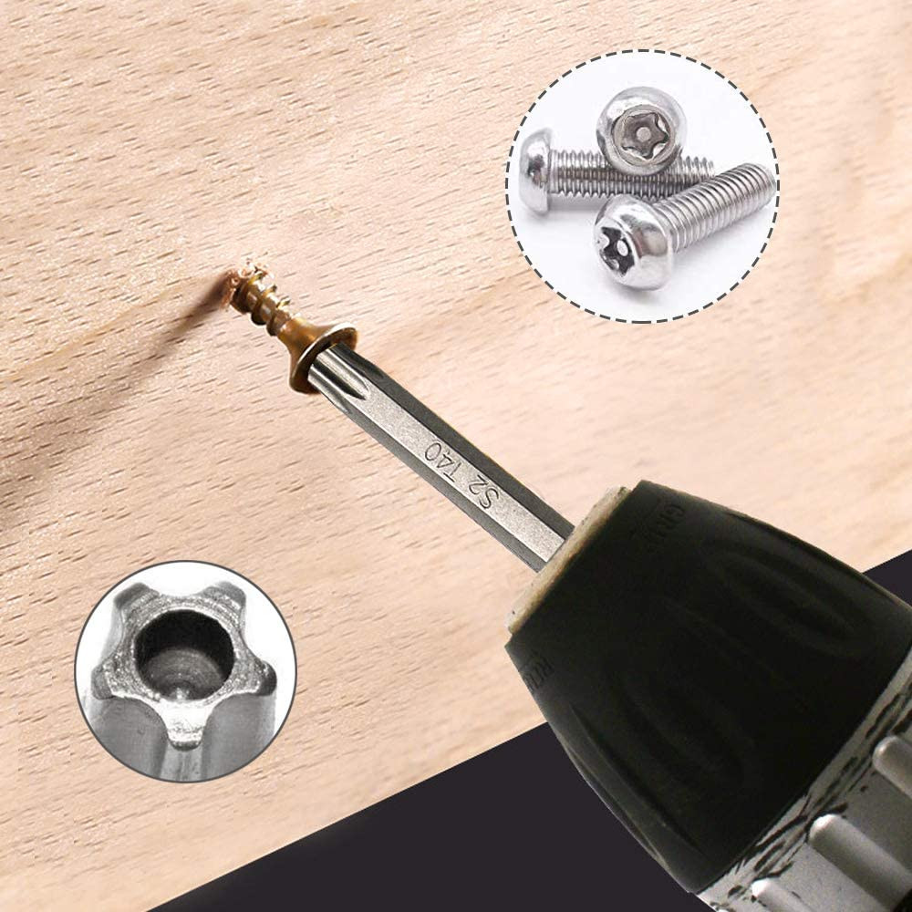 Mesee 5 Point Security Star Torx Screwdriver Bits Set 14Pcs Security Star Torx S