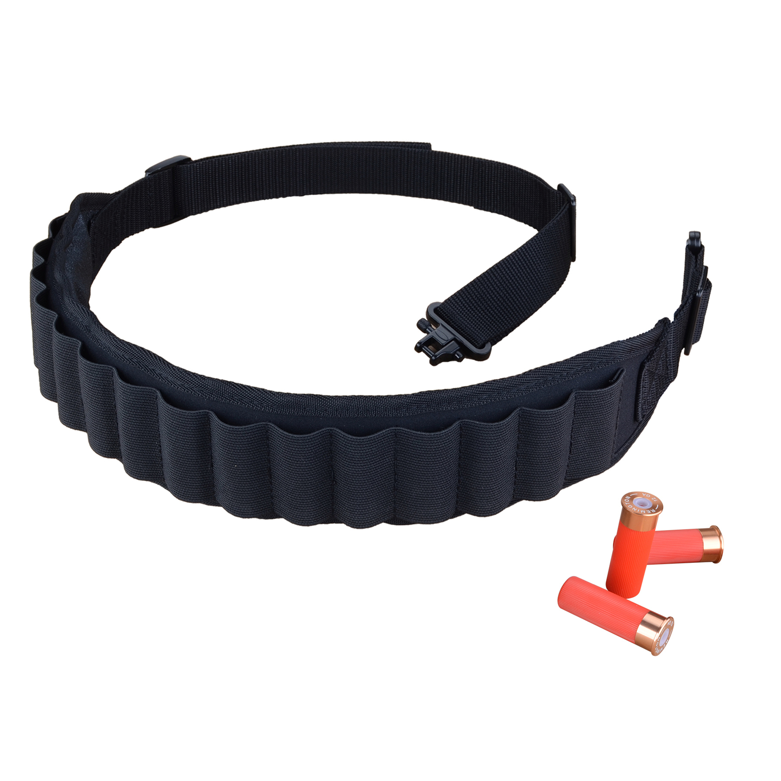 Black Shotgun Sling with 15&25 Shell Holder, 2 Point Non-Slip Adjustable Sling