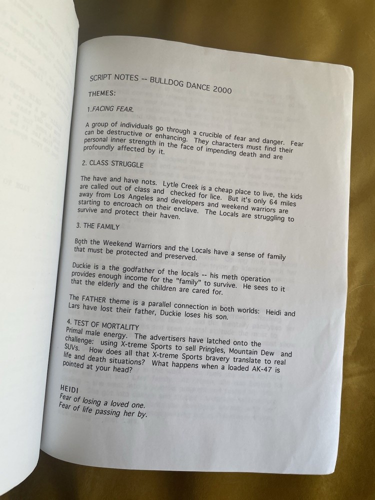 Bulldog Dance Catherine Hardwicke Early Unproduced Screenplay Script + Notes