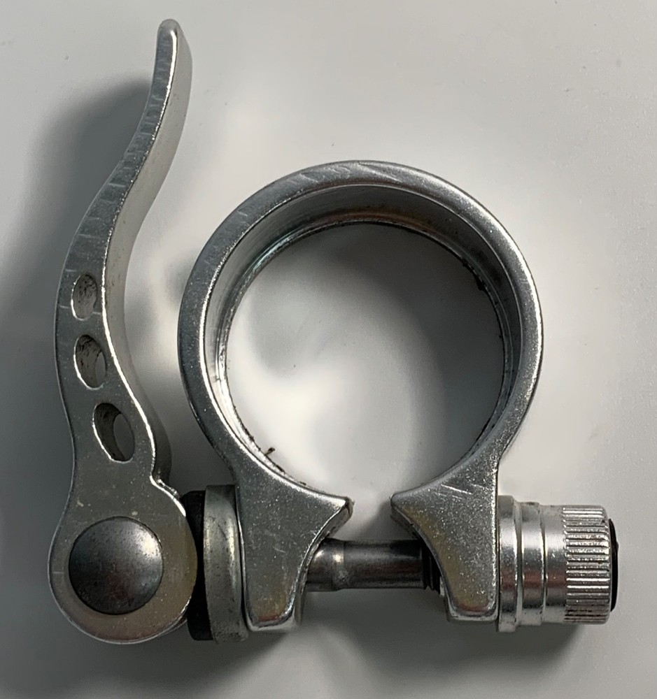 Bicycle Quick Release Seat Post Clamp Aluminum Silver