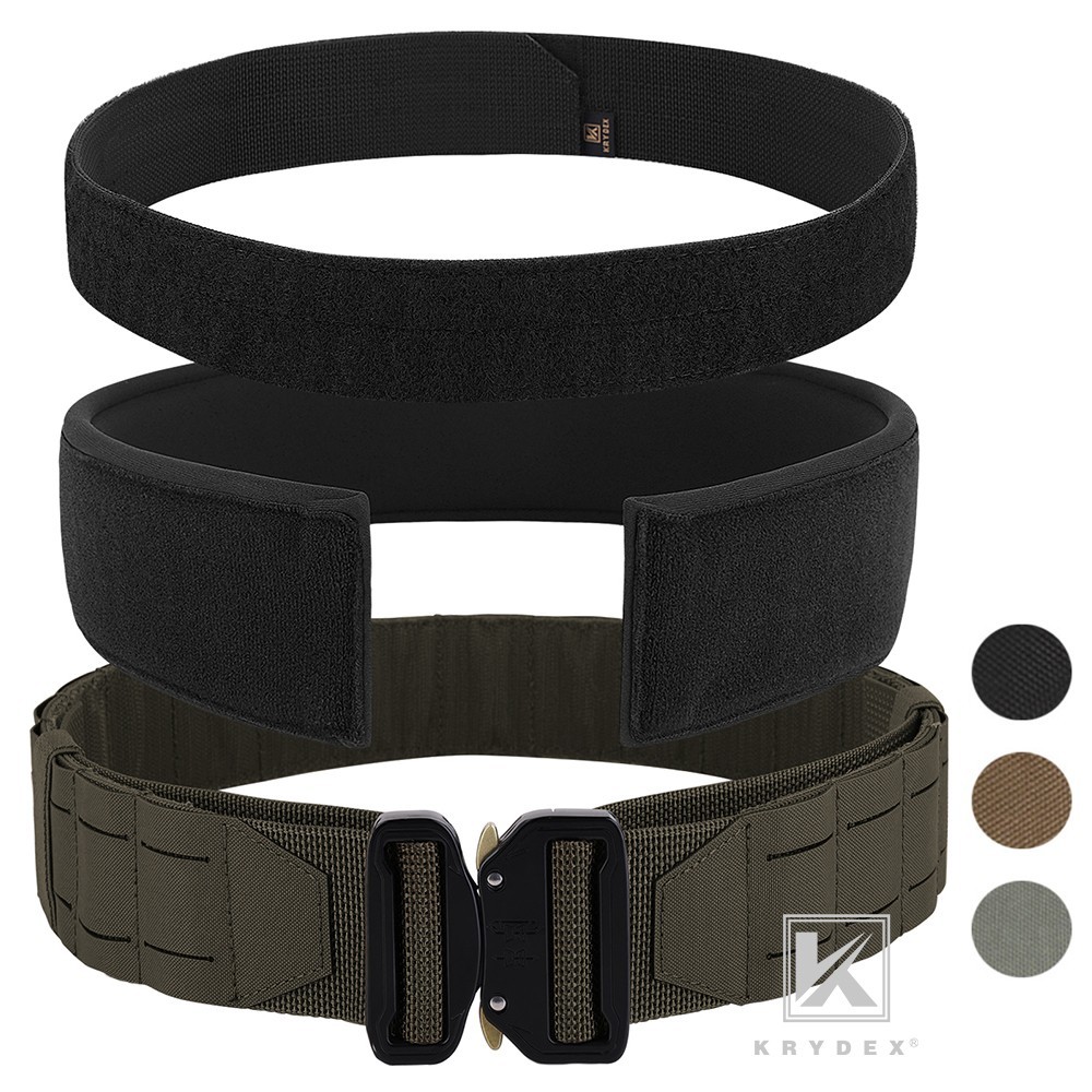 KRYDEX Tactical 2 in Battle Belt Laser Cut MOLLE Inner Belt Padded Anti-Slip Pad