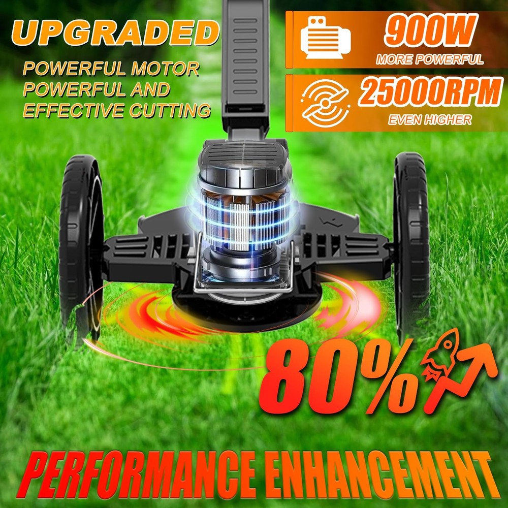 Electric Cordless Weed Wacker Eater Battery Powered, Stringless Weed Trimmer ...