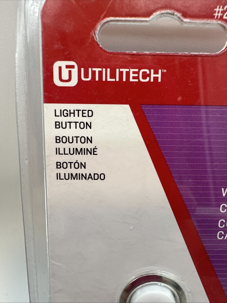 Utilitech Wired Lighted Button Nickel Finish #2369365 {XX}