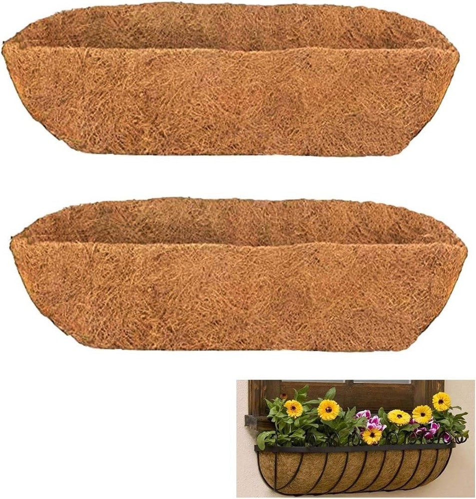 2pcs Trough Coco Liner 30 inch Wall Planter Replaceable Coco Liner for Window...