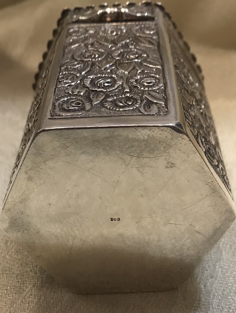 Antique 800 Silver Repousse Box