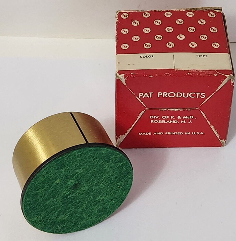 Vtg Mint Solid Brass postage roll Stamp Keeper 1950s USA