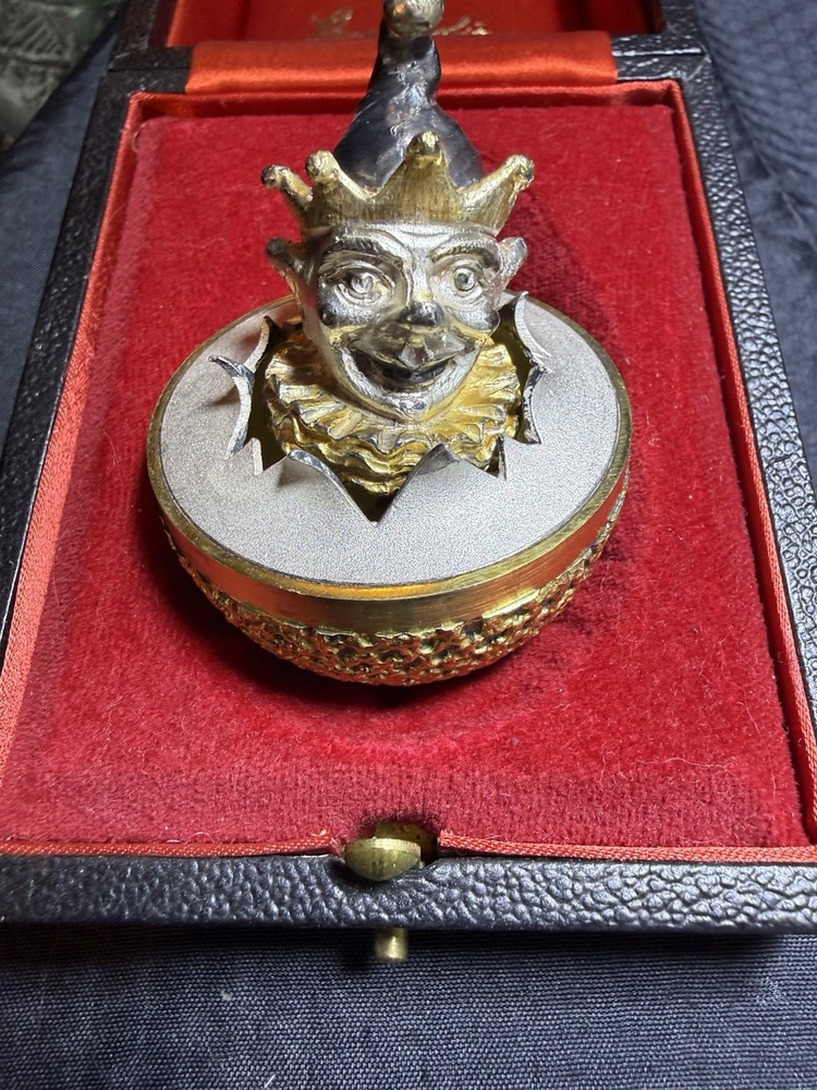 Stuart Devlin Sterling Silver Jester Surprise Egg Box 1973 Ltd 256/300