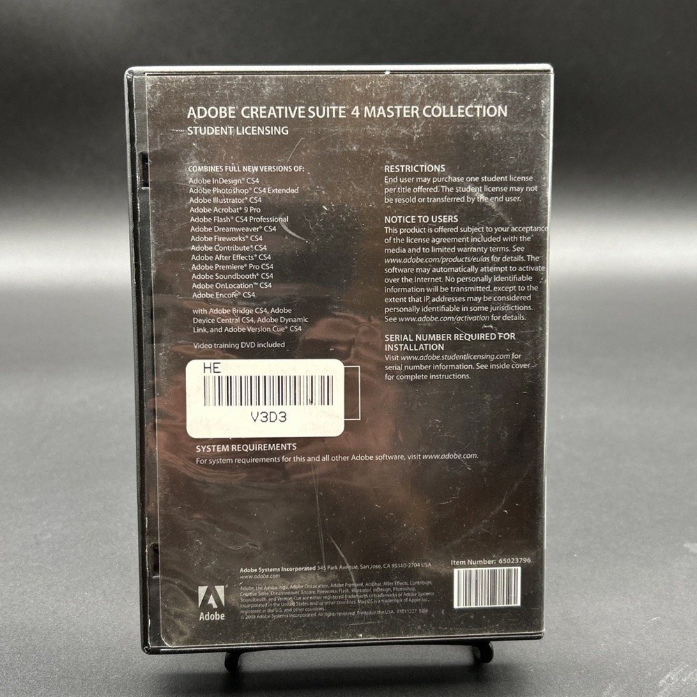 Adobe Creative Suite 4 - Master Collection Student Edition w/ Serial # - MacOS