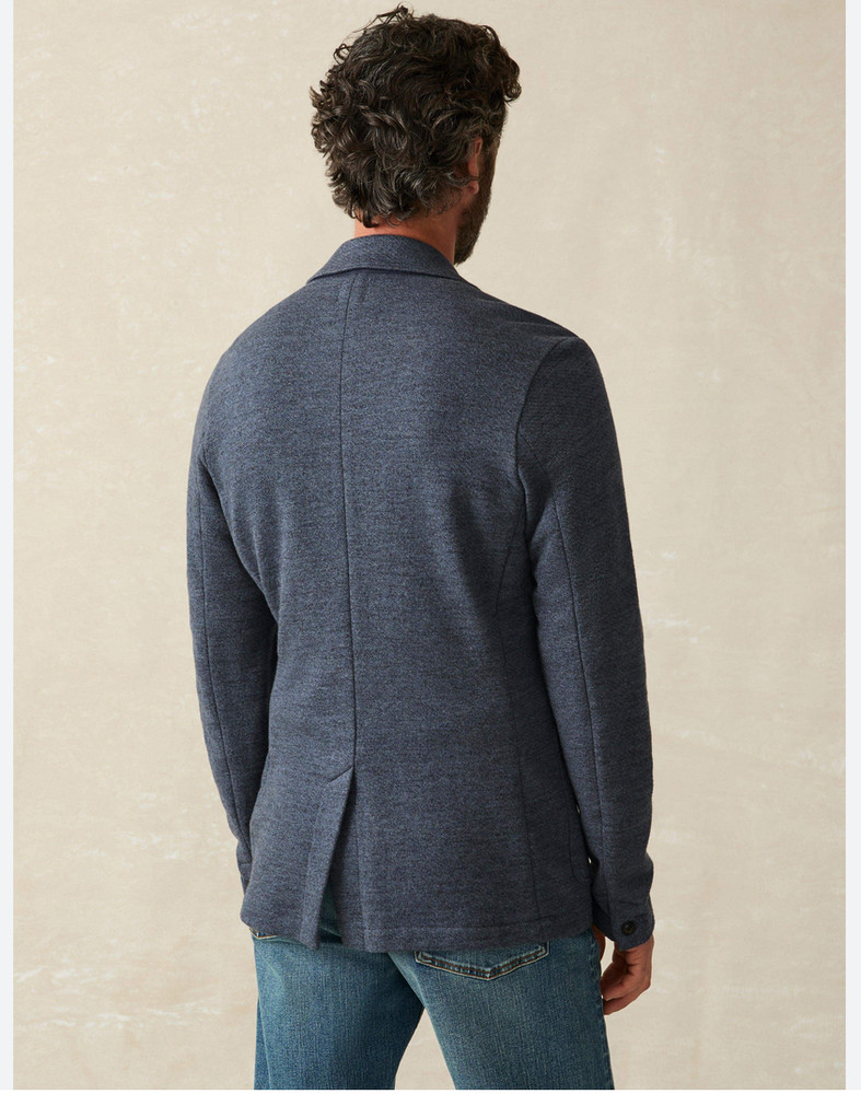 Faherty Inlet Knit Blazer - Deep Navy Melange Large
