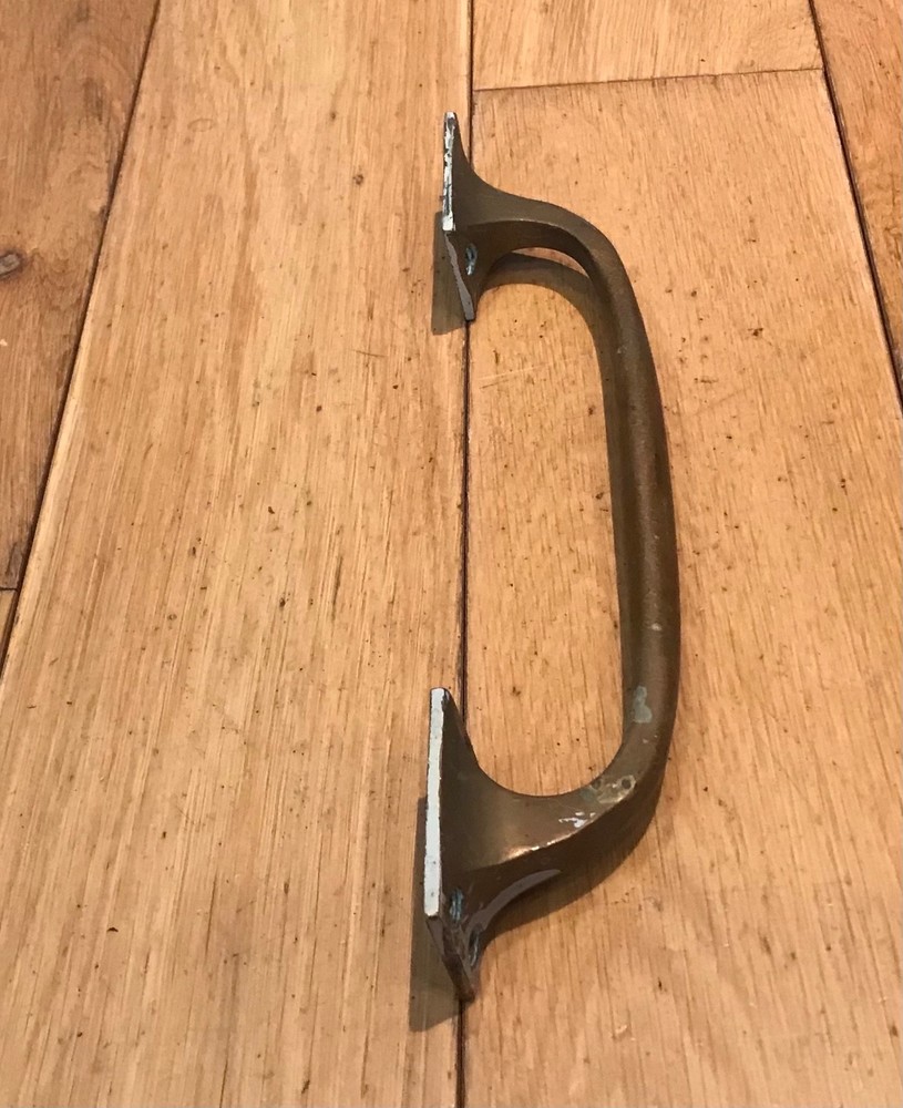 Vintage solid brass pull handle 10” Long (255mm Long) Approx (DR)