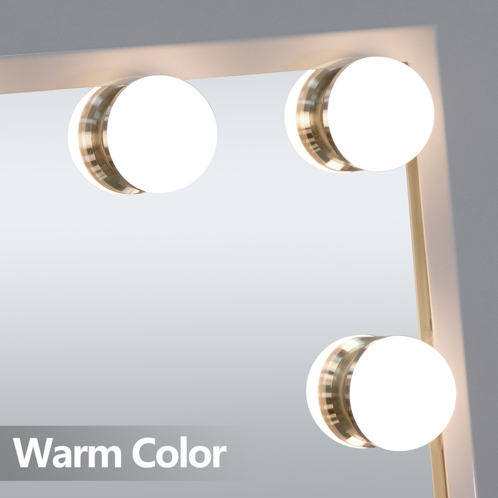 Makeup Mirror Vanity Mirror Hollywood Table Top with 12 LED Dimmable Bulb