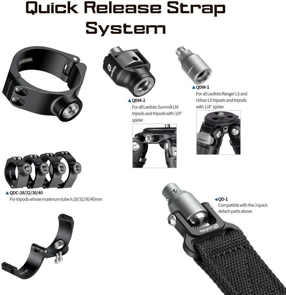 Leofoto QDC-28 28mm Clasp for Push Button Quick Detach Modular Strap