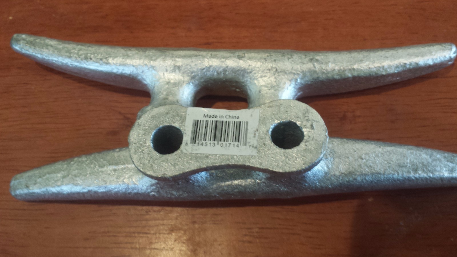 DOCK CLEAT Galvanized 6" - Lot of 2 - NEW! - hexagon mounting holes - six inches