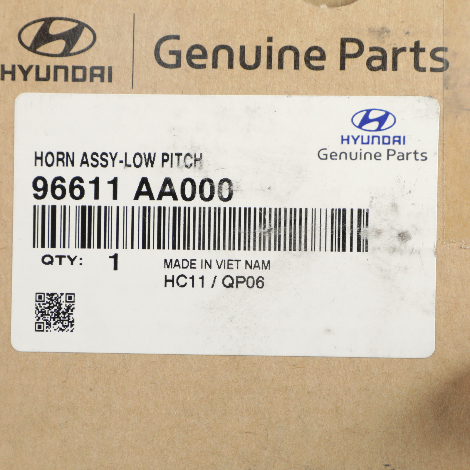 OEM NEW HYUNDAI 2021-2022 Elantra Low Pitch Horn Assembly 96611-AA000