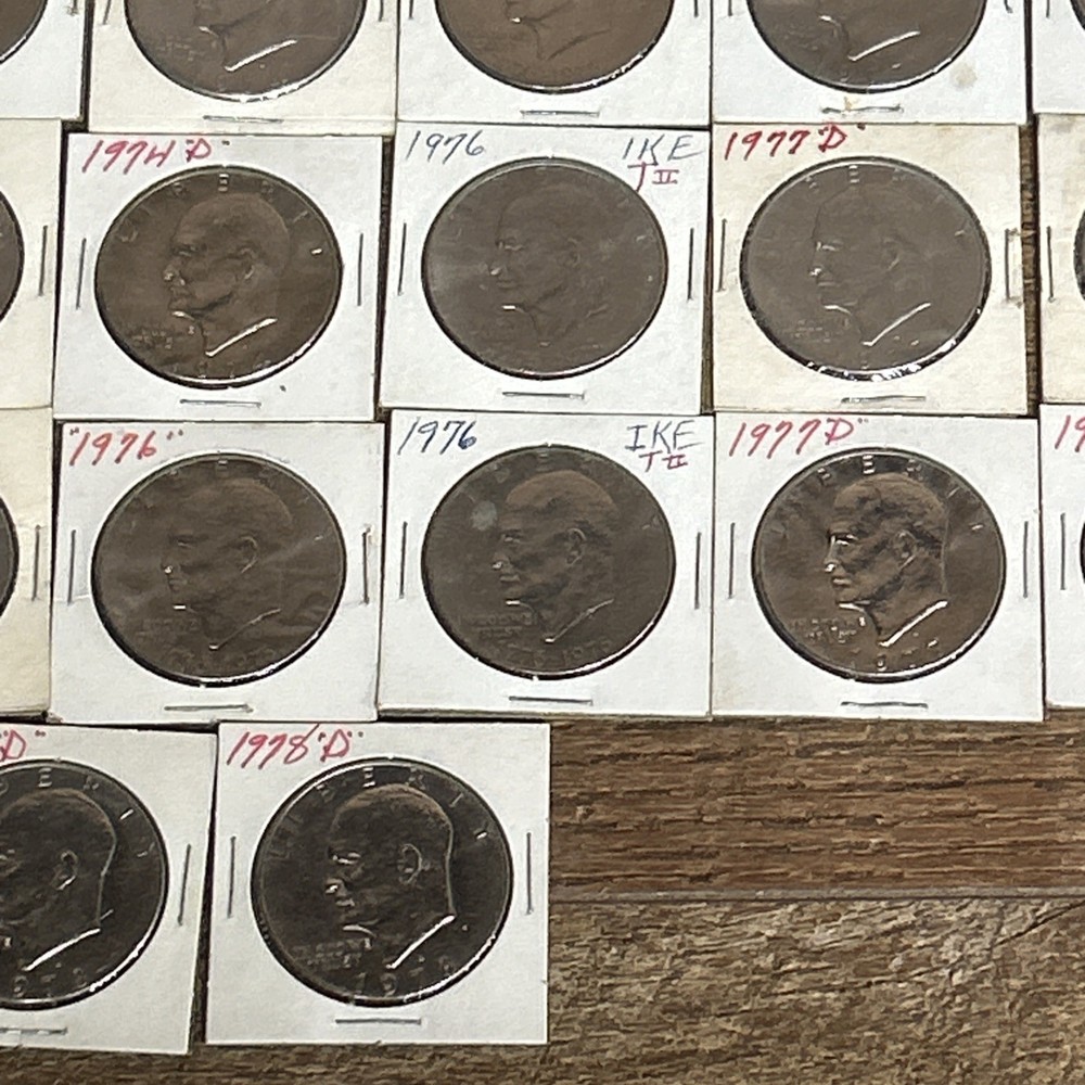 58 Eisenhower Dollars From Coin Collection-Various Dates