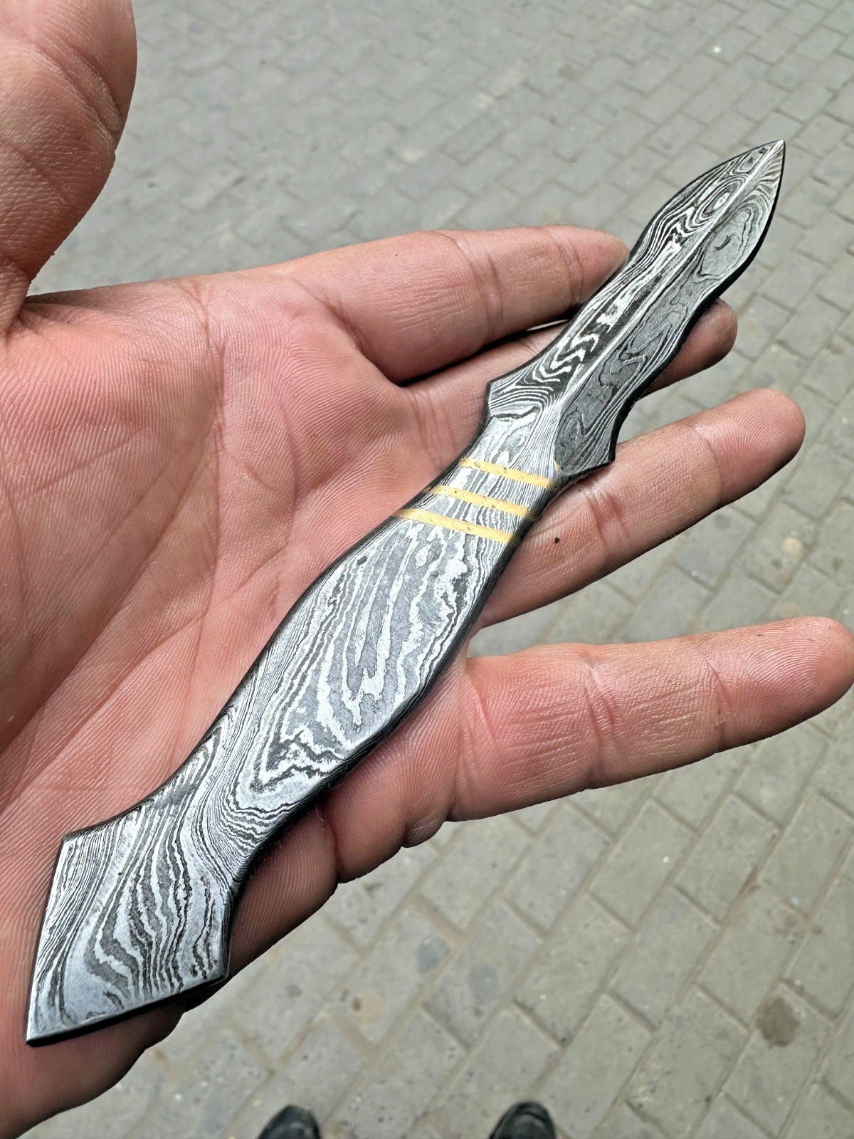 Custom Handmade Damascus Steel Double-edged Hunting Throwing Dagger Knife 1545