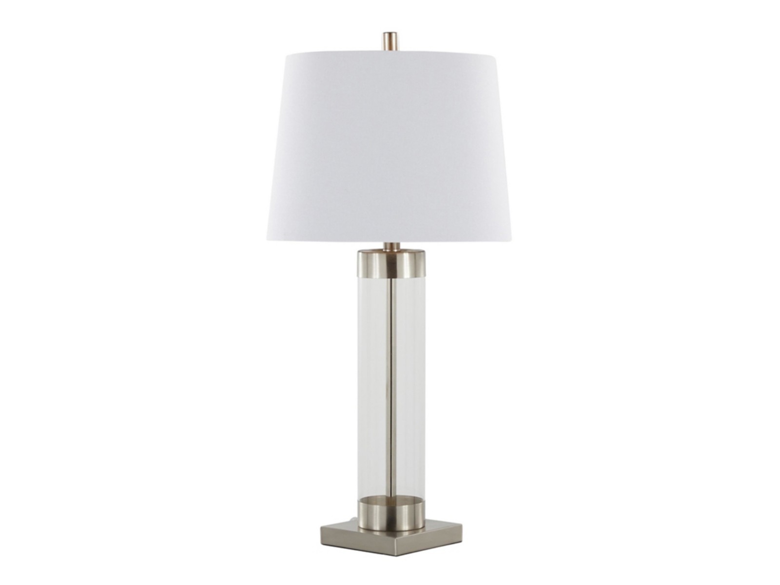 SET OF 2 LumiSource Glacier Table Lamp Clear Glass Bedroom Living Room Lamp