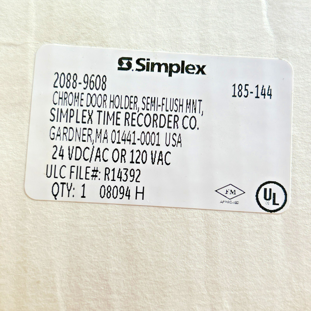 SIMPLEX 2088-9608 Semi-Flush Mount Door Holder Chrome, NEW