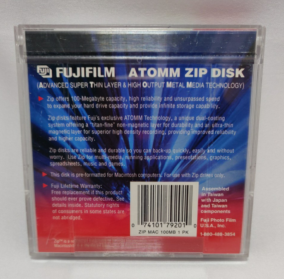 Fujifilm 100MB Zip Drive Disk Mac Formatted USED
