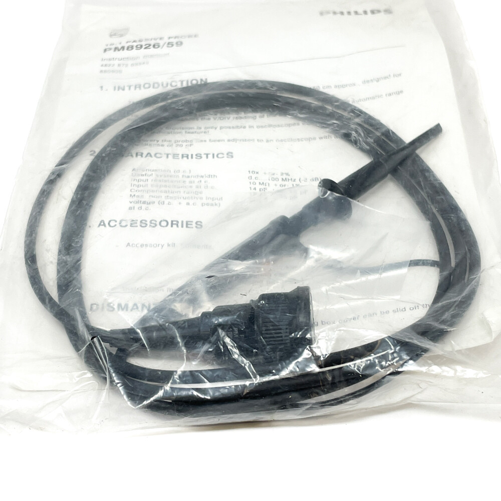 Philips PM8926/59 10:1 Passive Attenuator Probe for Oscilloscopes