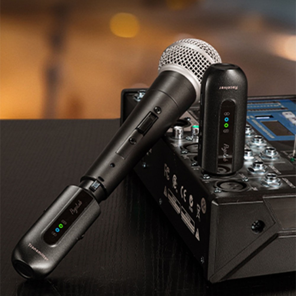 PogoLab Wireless Microphone Transmitter Receiver 2.4Ghz XLR Mic Adapter 150FT