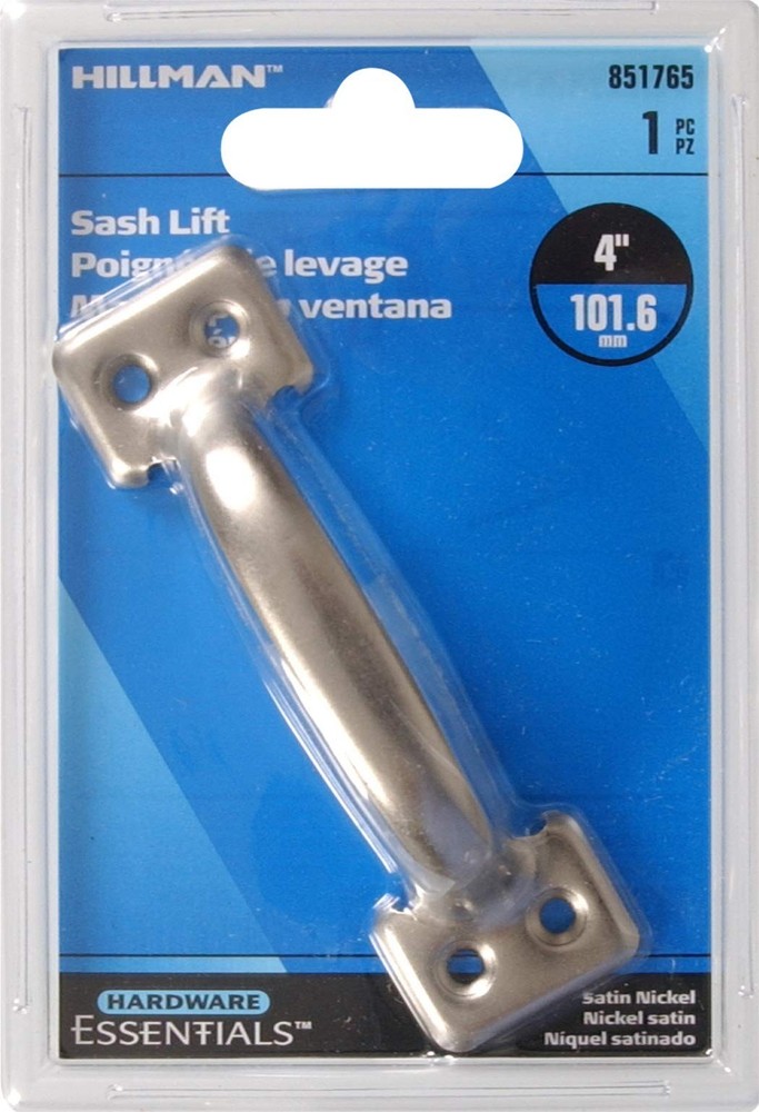 Hardware Essentials Sash Lift Bar Type Satin Nickel (4")
