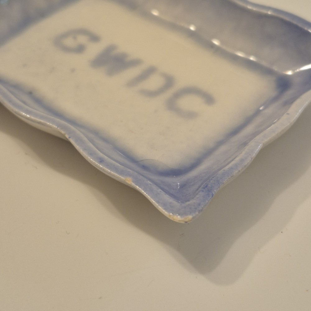 Ceramic Trinket dish "GWDC" Blue White