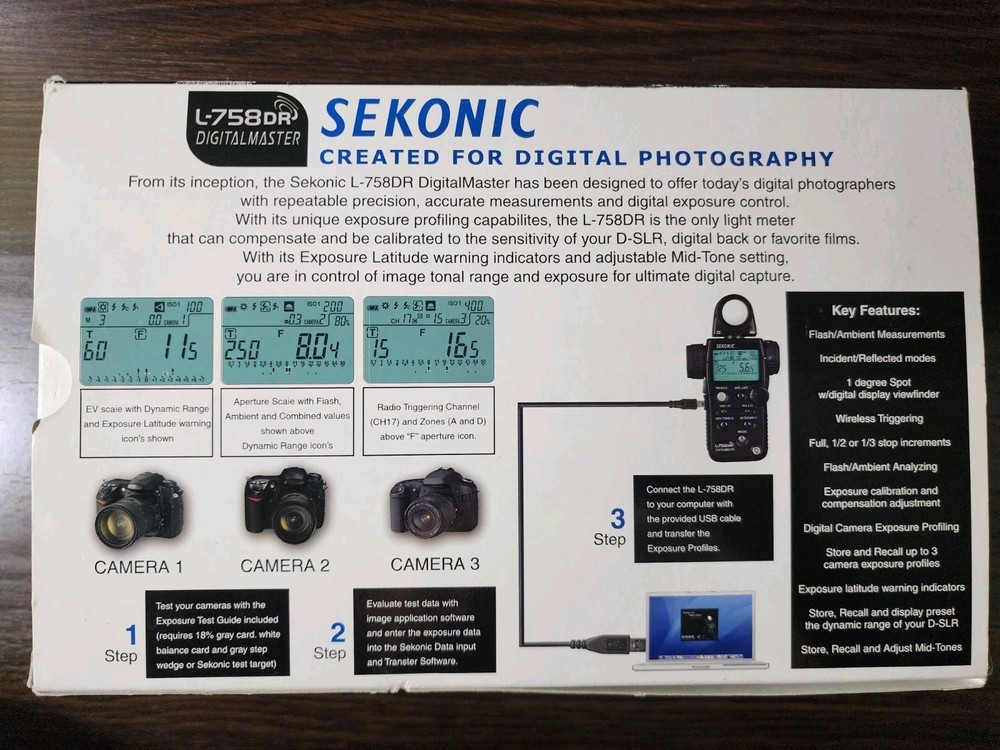 Sekonic L-758DR Digital Master Light Meter Exposure Profiling Wireless Trigger