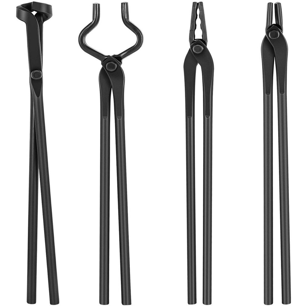 Knife Making Blacksmith Tongs Set 4pcs Forge Bladesmith Tools for Beginners