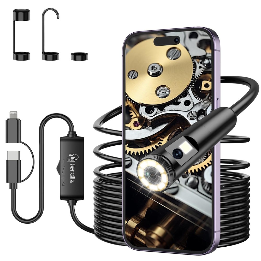 Endoscope Snake Camera with Light,IP67 Waterproof Camera for Android iPhone