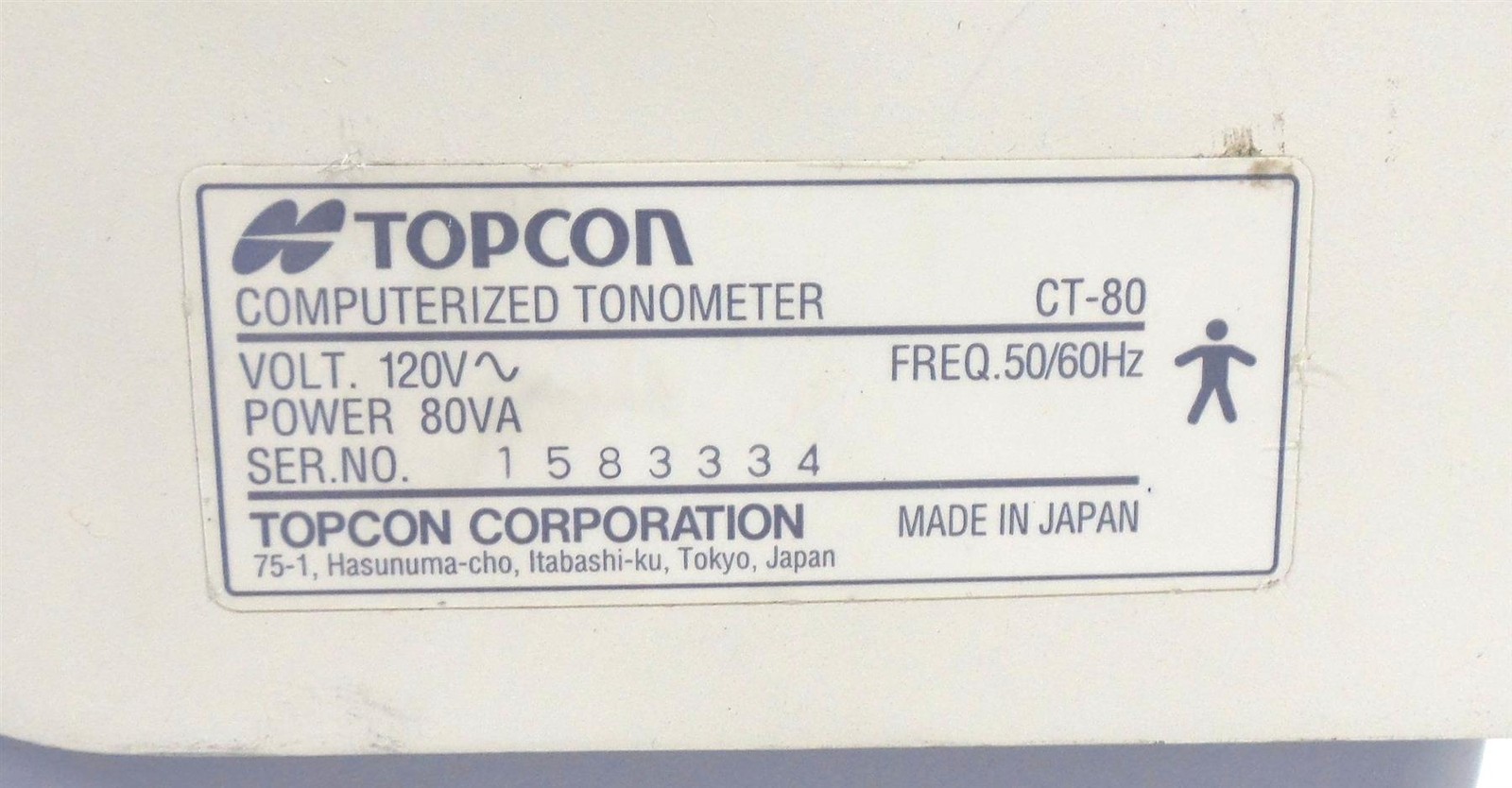 Topcon CT-80 Computerized Tonometer - Free Shipping