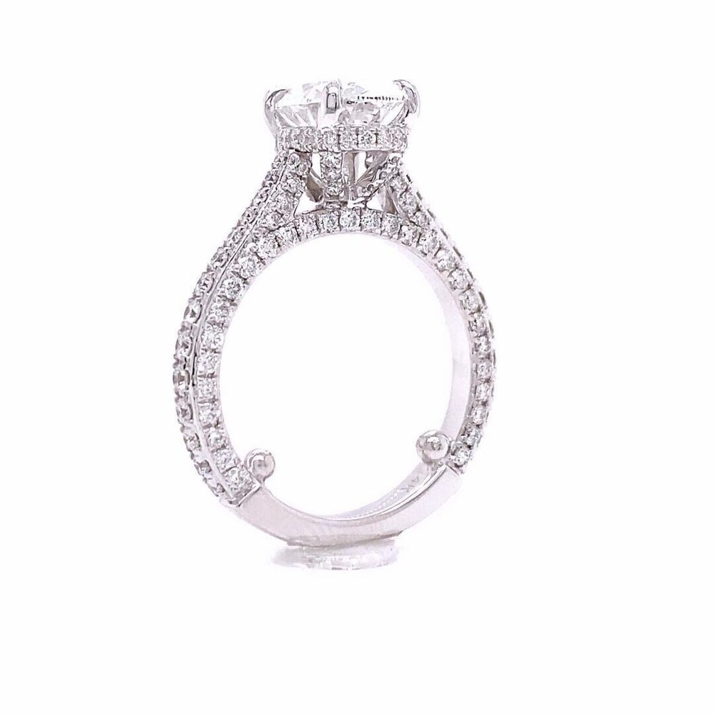 3 ct. Off-White Oval Cut lab created diamond Engagement ring -Certified