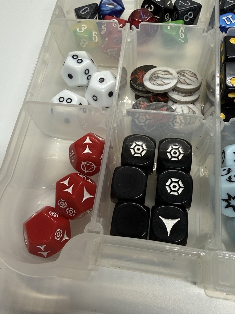 Huge Mixed Dice Lot RPG D&D Polyhedral Assorted Colors + Case Bundle