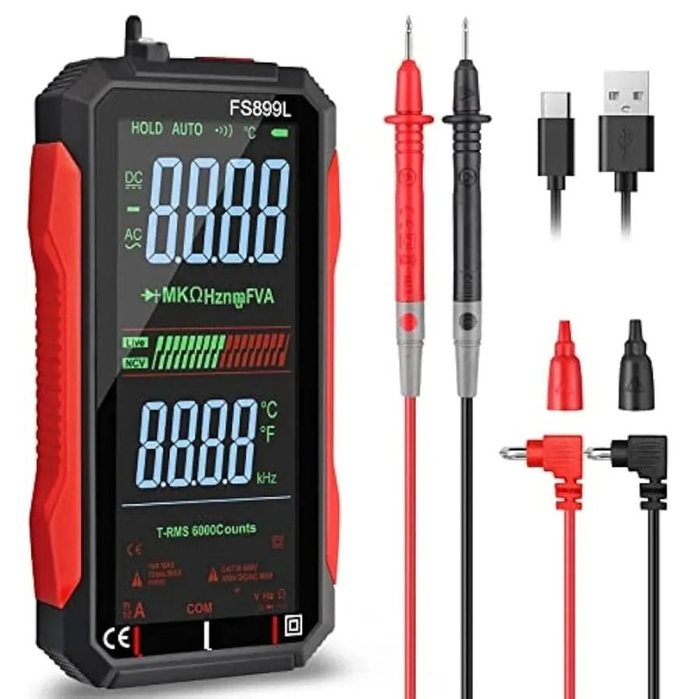 FS899L 6000-Count Multimeter USB Rechargeable Compact Smartphone Style