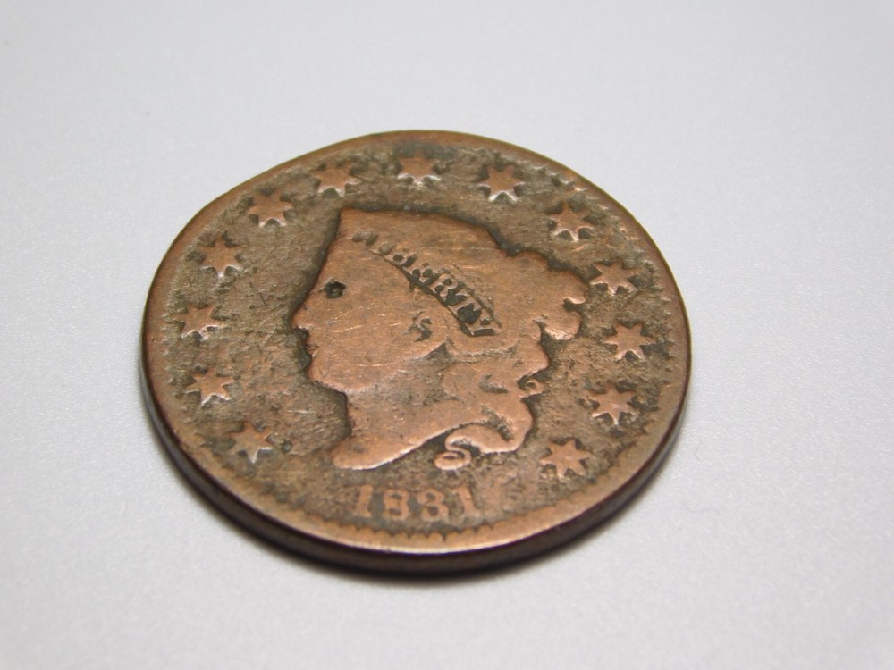 US COINS 1831 CORONET HEAD LARGE CENT