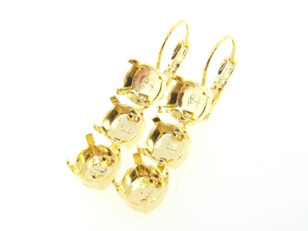 8.5mm | Three Setting Drop DIY Earring Bases | (EE 6)